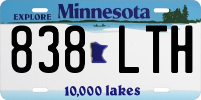 MN license plate 838LTH