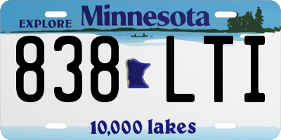 MN license plate 838LTI