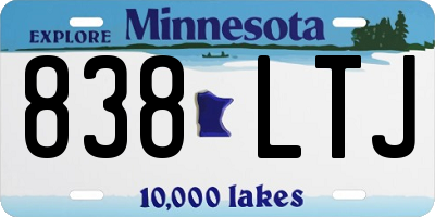 MN license plate 838LTJ