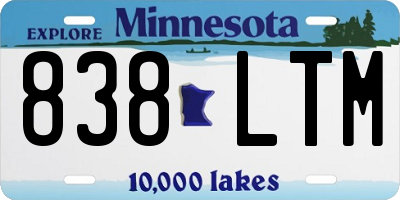 MN license plate 838LTM