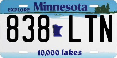 MN license plate 838LTN