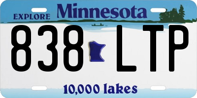 MN license plate 838LTP