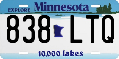 MN license plate 838LTQ