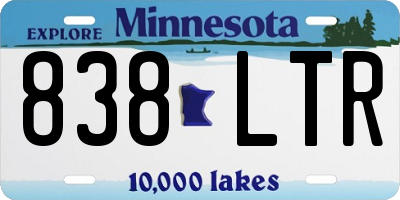 MN license plate 838LTR