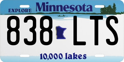 MN license plate 838LTS