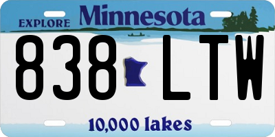 MN license plate 838LTW