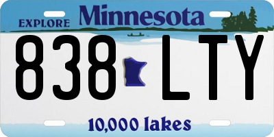 MN license plate 838LTY
