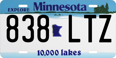 MN license plate 838LTZ