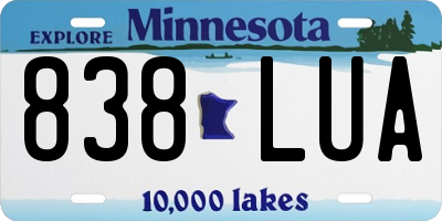 MN license plate 838LUA