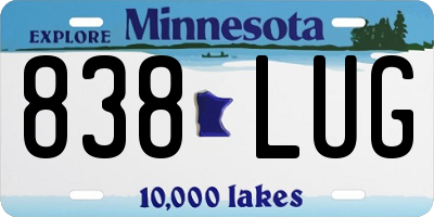 MN license plate 838LUG