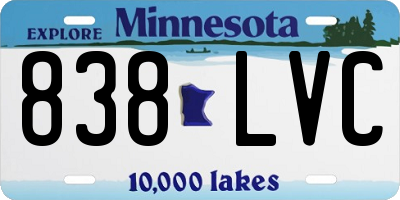 MN license plate 838LVC