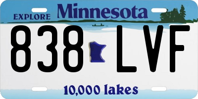 MN license plate 838LVF
