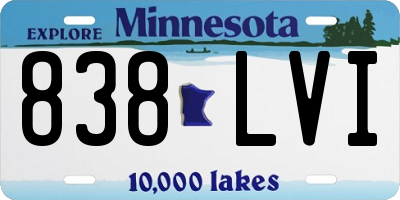 MN license plate 838LVI