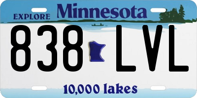 MN license plate 838LVL
