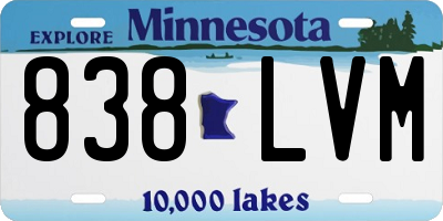 MN license plate 838LVM