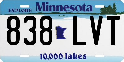 MN license plate 838LVT