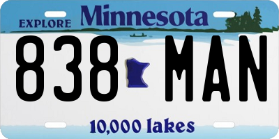 MN license plate 838MAN