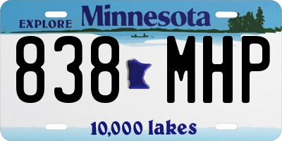 MN license plate 838MHP