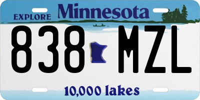 MN license plate 838MZL