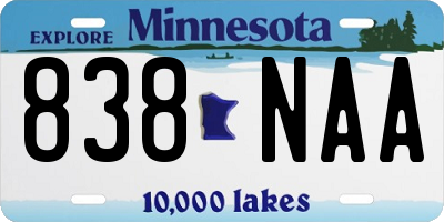 MN license plate 838NAA