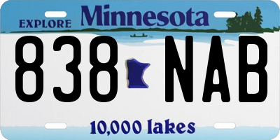 MN license plate 838NAB