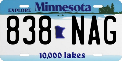 MN license plate 838NAG