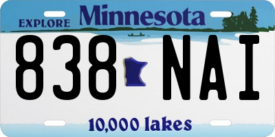 MN license plate 838NAI