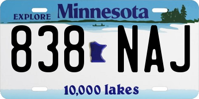 MN license plate 838NAJ