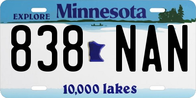 MN license plate 838NAN