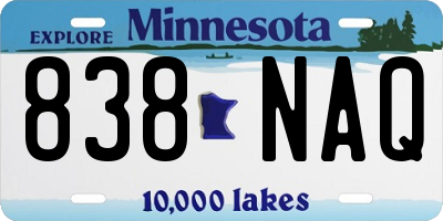 MN license plate 838NAQ