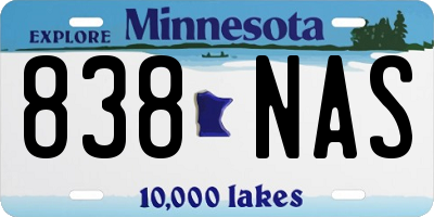 MN license plate 838NAS