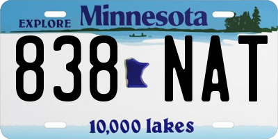 MN license plate 838NAT