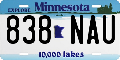 MN license plate 838NAU