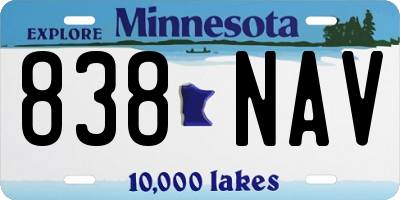 MN license plate 838NAV