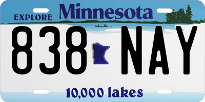 MN license plate 838NAY