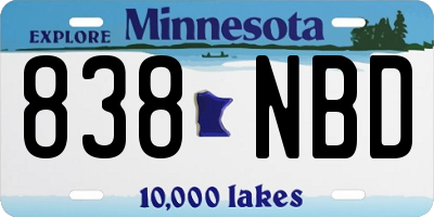 MN license plate 838NBD