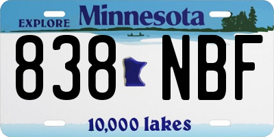 MN license plate 838NBF