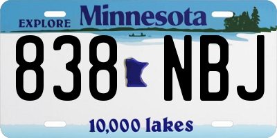 MN license plate 838NBJ