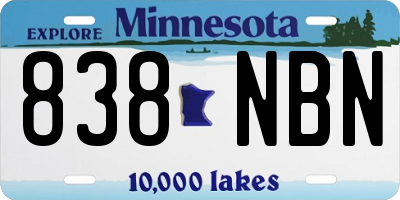 MN license plate 838NBN