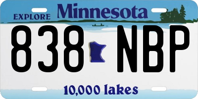 MN license plate 838NBP