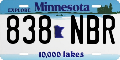 MN license plate 838NBR