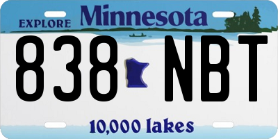 MN license plate 838NBT