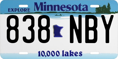 MN license plate 838NBY