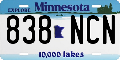 MN license plate 838NCN