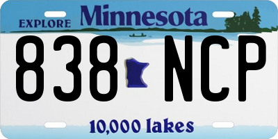 MN license plate 838NCP