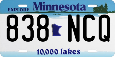 MN license plate 838NCQ