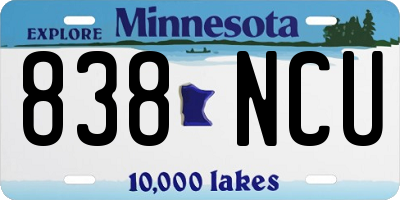 MN license plate 838NCU