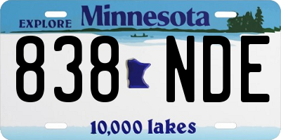 MN license plate 838NDE