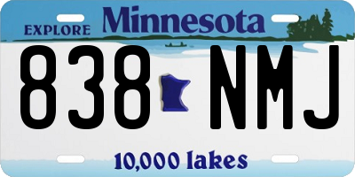 MN license plate 838NMJ