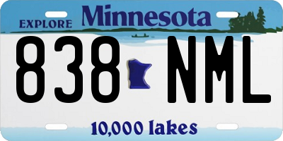 MN license plate 838NML